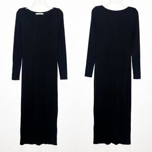 Peruvian Connection Pima Cotton Stretch Jersey Fitted Dress Minimalist Goth